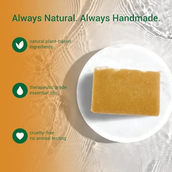 Tea Tree & Turmeric Bar Soap Natural Plant-Based Ingredients & Essential Oils - Handmade in USA - 3 Pack - Image 2